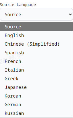 Choose source language